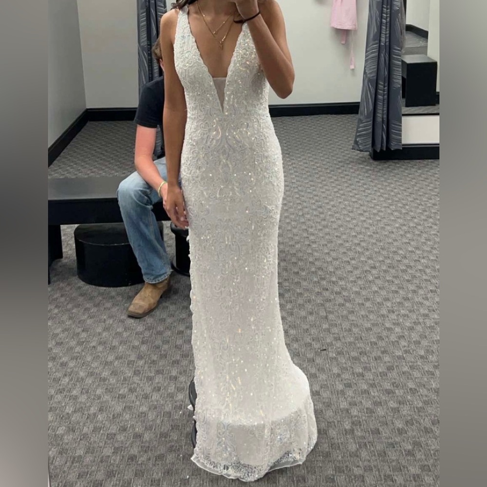Prom & Beyond white beaded gown Size 0-2